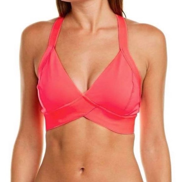 Free People Movement End Game Sports Bra - Neon Coral Size S - Picture 1 of 5